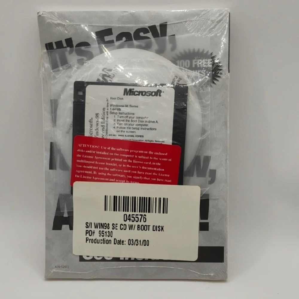 Microsoft Windows 98 SE Second Edition w/Boot Disk Sealed
